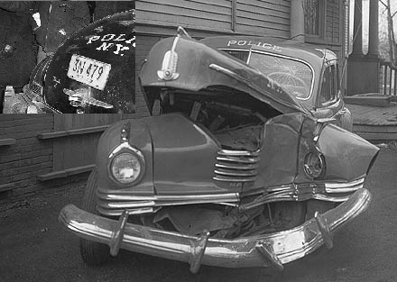 police 1940 cars policeny 1946 ford nash crash ny rmp cop